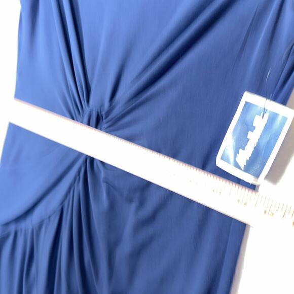 Vince Camuto Twist Knot Jersey Dress 10 Navy Blue Lined Ruched Back NWT! - Picture 8 of 16